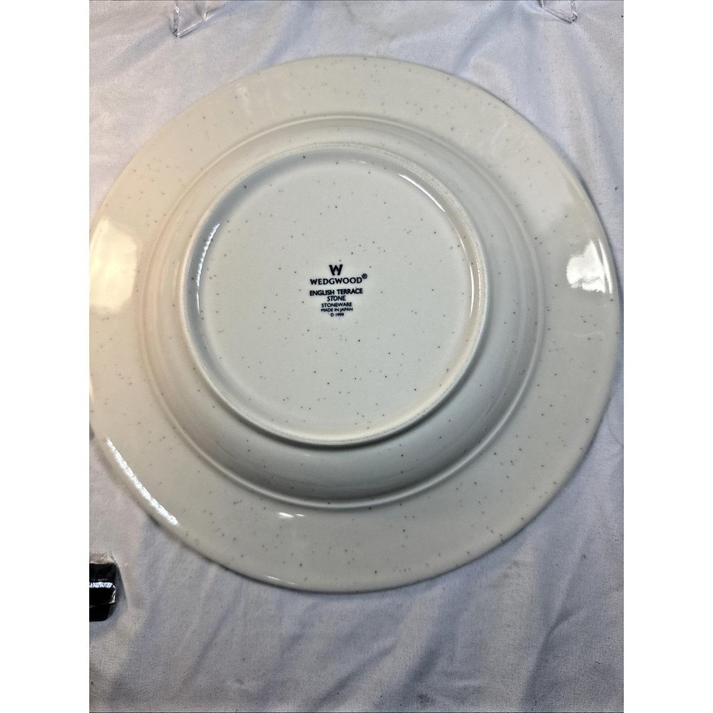 VTG Pair of WEDGWOOD Pasta/Soup Bowl English Terrace Stone Japan 1999 10.25" EVC - Picture 4 of 9